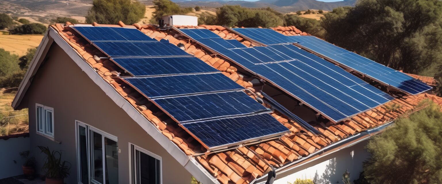 Sistema de calentador solar en una azotea