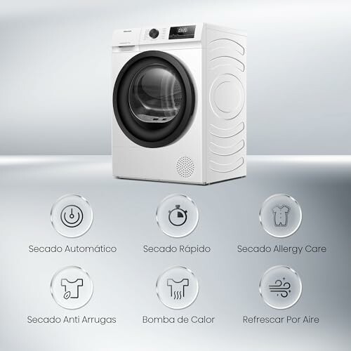 Lavadora con varias funciones avanzadas.